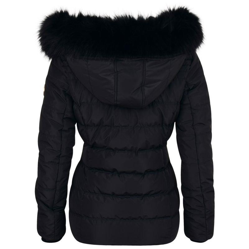 Spindle Girls Premium Quality Hooded Short Fur Parka Quilted Padded Puffer Coat | Zip Side Pockets | Luxurious Detachable Faux Fur on Hood | Zipped Inner Pocket