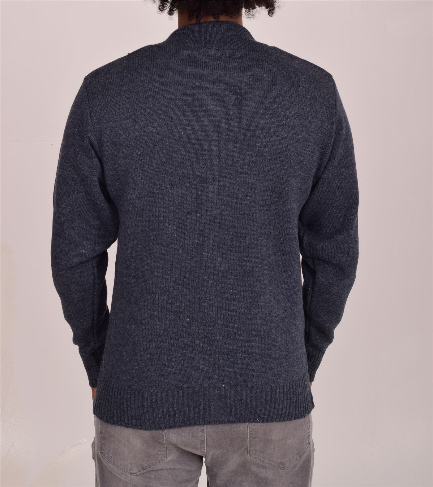 Men's Classic Grandad Jumper  Thick Winter Knitwear with Full Zip Closure, 2 Front Pockets, and Neutral Colours  Quality Zipper Front Design
