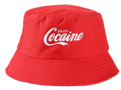 Unisex Enjoy Coke Parody Bucket Hat Summer Festival Sun Holiday Humour Headwear
