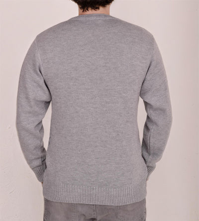 Men's Heavyweight Argyle Knitted Sweater Classic V-Neck Warm Pullover Jumper with Thick Diamond Design Smart Winter Wear