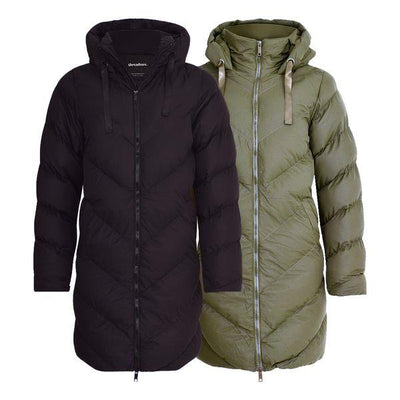 Spindle Womens Mid Length Padded Coat Pocket Quilted Puffer Jacket with Hood
