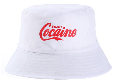 Unisex Enjoy Cocaine Bucket Hat Funny Summer Festival Sun Holiday Joke Novelty