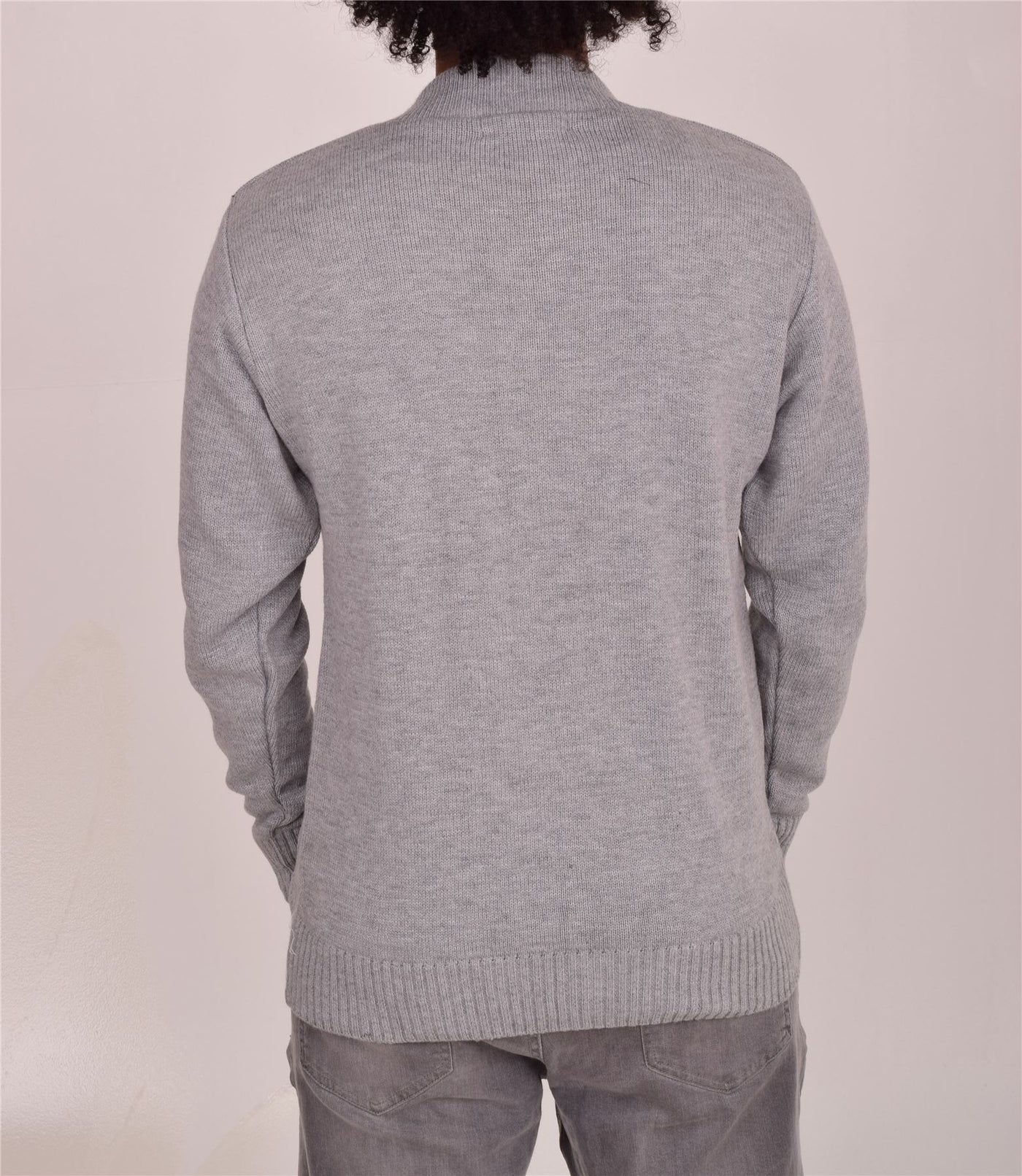 Men's Classic Grandad Jumper  Thick Winter Knitwear with Full Zip Closure, 2 Front Pockets, and Neutral Colours  Quality Zipper Front Design