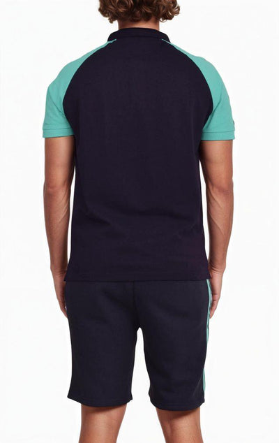 Crosshatch Men's Matching Shorts Set - 2 Piece Summer Outfit, Short Sleeve Polo Shirt & Shorts Twin Set Tracksuit for Casual Beachwear