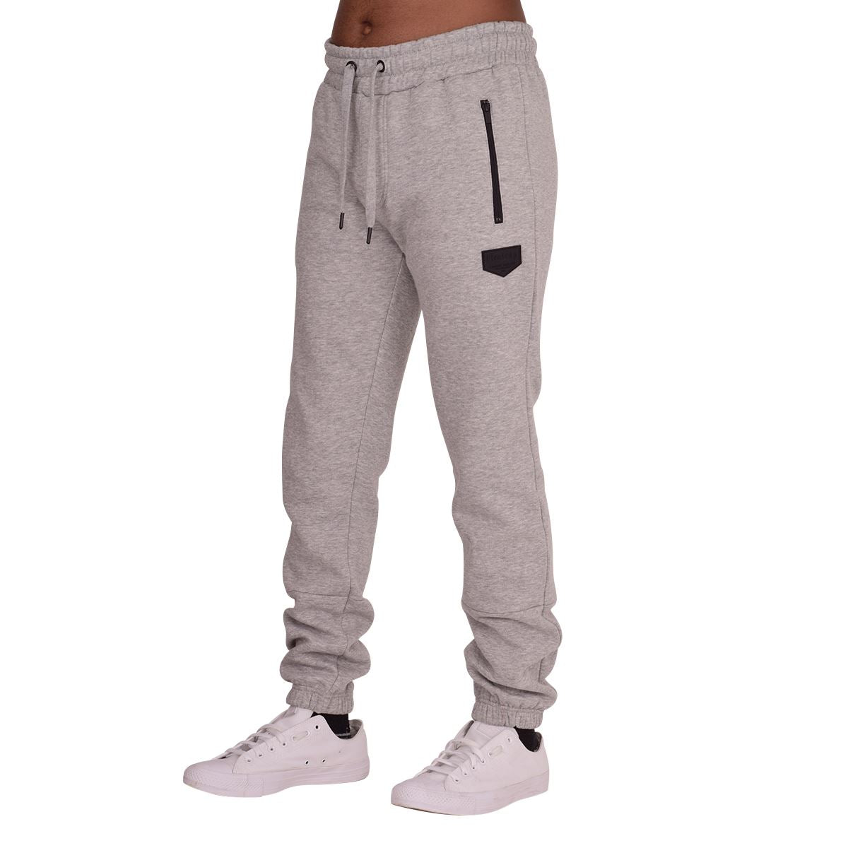 Firetrap  Mens Fleece Cotton Jogging Bottoms with Zip Pockets Designer Black Joggers Trousers