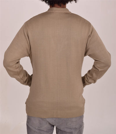 Men's Classic Thick Knitted Cardigan  Button-Up Front Jumper with Two Side Pockets  Winter Knitwear