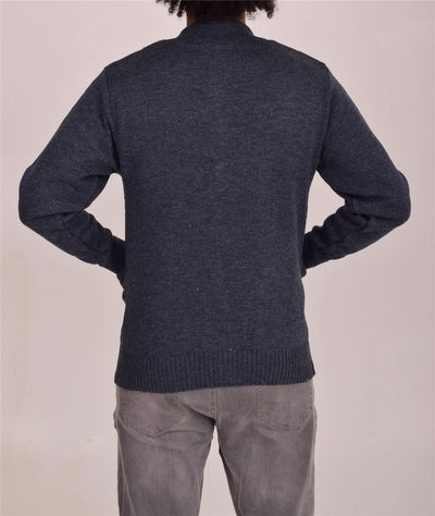 Men's Classic Grandad Jumper  Thick Winter Knitwear with Full Zip Closure, 2 Front Pockets, and Neutral Colours  Quality Zipper Front Design