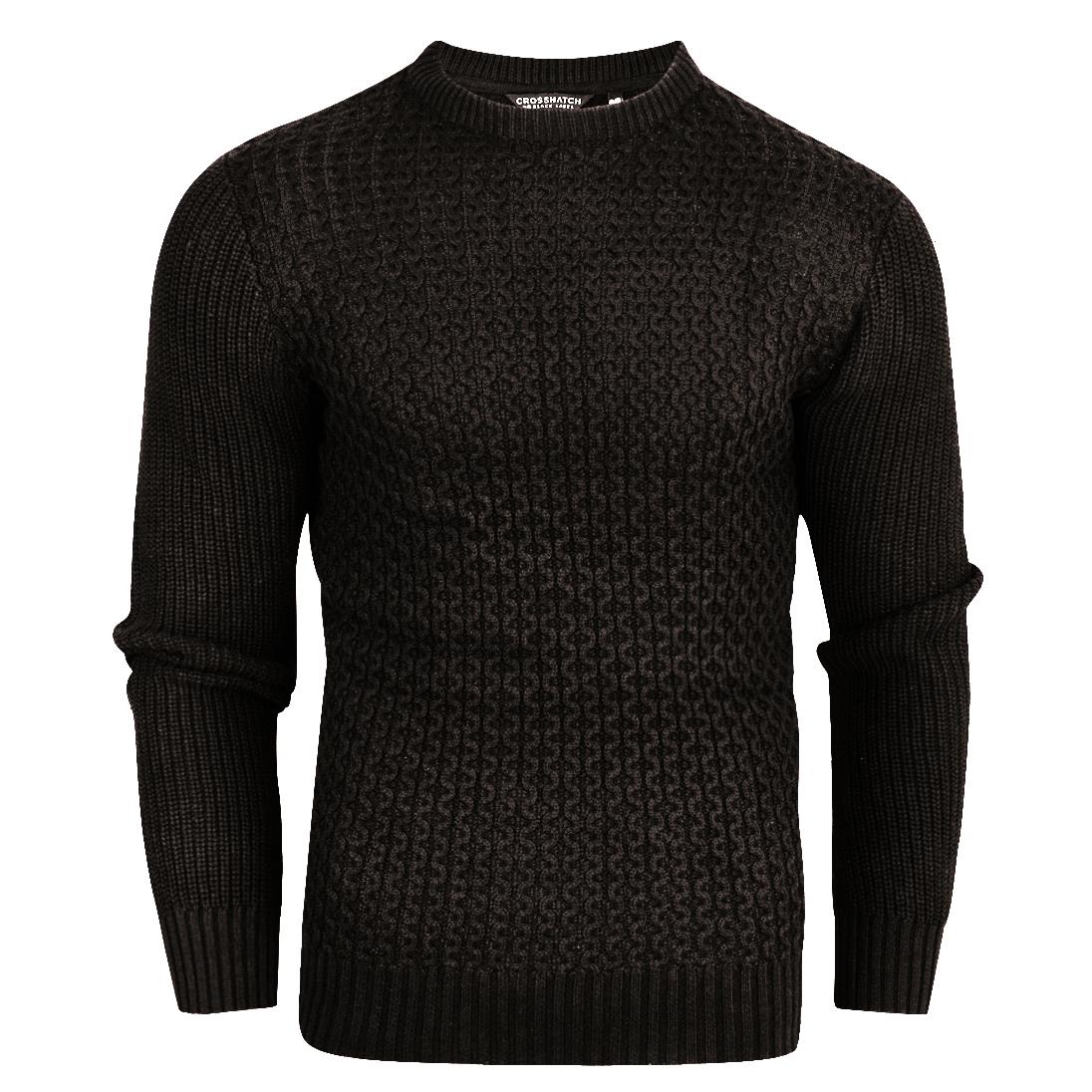 Crosshatch Mens Cotton Cable Knit Jumper Pullover Winter Sweater- 100% Cotton