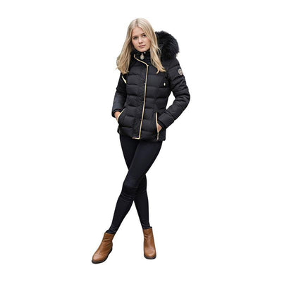 Spindle Girls Premium Quality Hooded Short Fur Parka Quilted Padded Puffer Coat | Zip Side Pockets | Luxurious Detachable Faux Fur on Hood | Zipped Inner Pocket