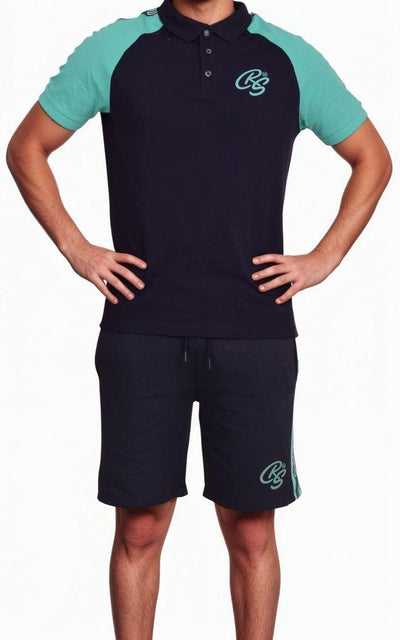 Crosshatch Men's Matching Shorts Set - 2 Piece Summer Outfit, Short Sleeve Polo Shirt & Shorts Twin Set Tracksuit for Casual Beachwear