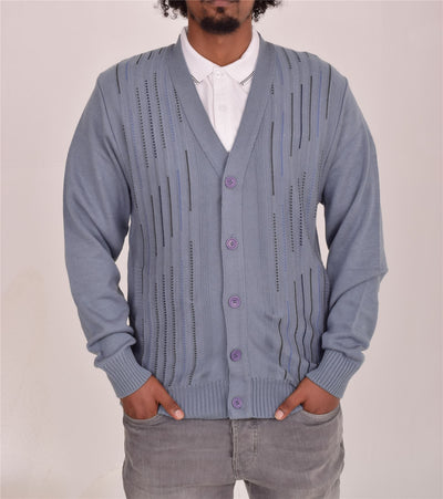 Men's Classic Thick Knitted Cardigan  Button-Up Front Jumper with Two Side Pockets  Winter Knitwear