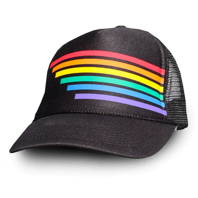 Gay Pride Trucker Hat LGBT Rainbow Stripes Festival Adjustable Baseball Cap