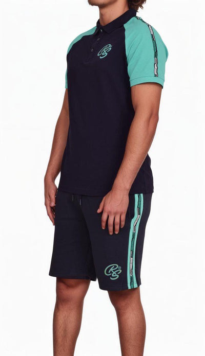 Crosshatch Men's Matching Shorts Set - 2 Piece Summer Outfit, Short Sleeve Polo Shirt & Shorts Twin Set Tracksuit for Casual Beachwear