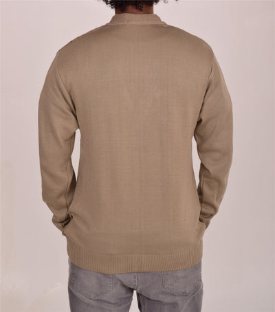 Men's Classic Thick Knitted Cardigan  Button-Up Front Jumper with Two Side Pockets  Winter Knitwear