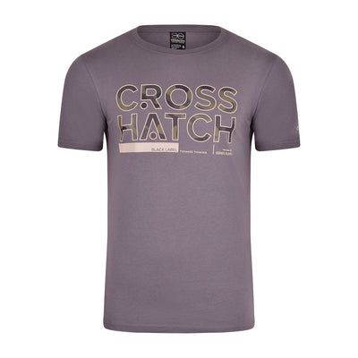Mens Crosshatch T-Shirt Crew Neck Short Sleeve Tee Designer Print Cotton Top