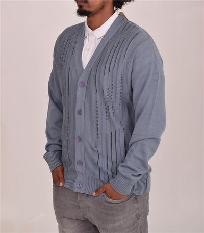 Men's Classic Thick Knitted Cardigan  Button-Up Front Jumper with Two Side Pockets  Winter Knitwear
