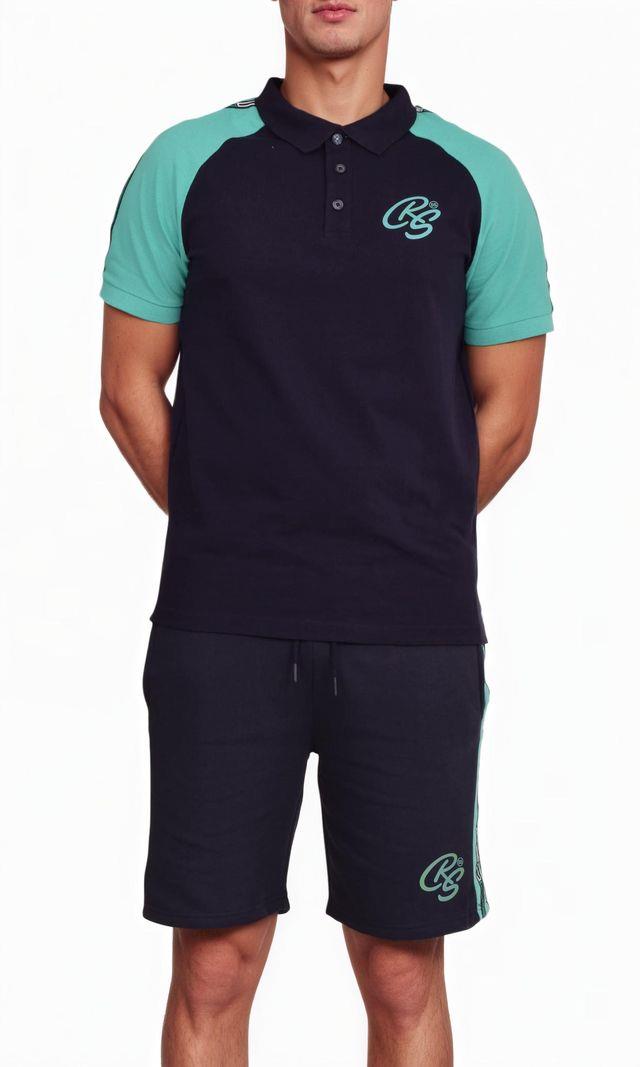 Crosshatch Men's Matching Shorts Set - 2 Piece Summer Outfit, Short Sleeve Polo Shirt & Shorts Twin Set Tracksuit for Casual Beachwear