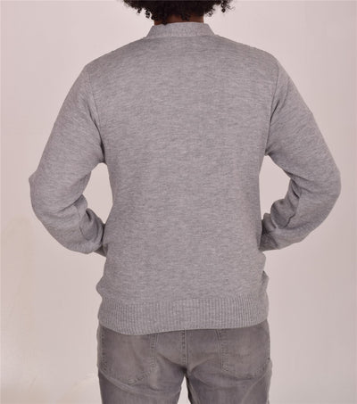 Men's Classic Thick Knitted Cardigan  Button-Up Front Jumper with Two Side Pockets  Winter Knitwear