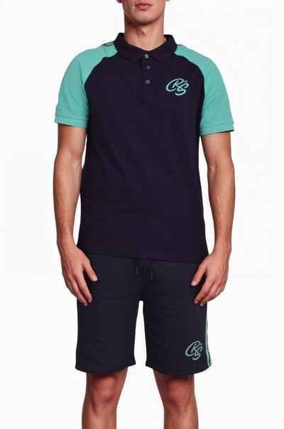 Crosshatch Men's Matching Shorts Set - 2 Piece Summer Outfit, Short Sleeve Polo Shirt & Shorts Twin Set Tracksuit for Casual Beachwear