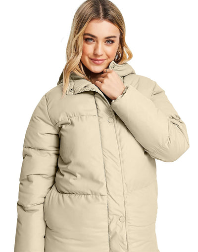 Spindle Womens Maxi Long Hooded Puffer Quilted Parka Coat Extra Long | Ladies Full Length Winter Jacket with Hood