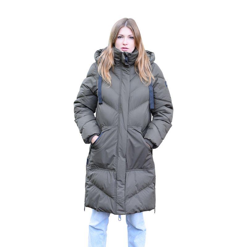 Spindle Womens Mid Length Padded Coat Pocket Quilted Puffer Jacket with Hood