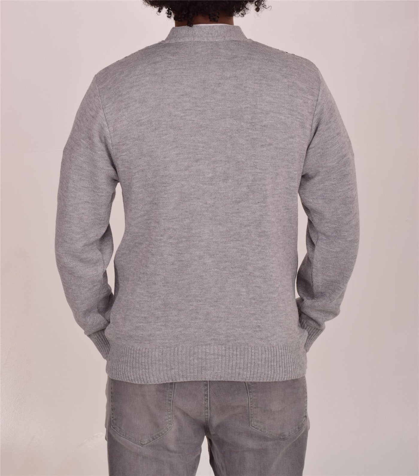 Men's Classic Thick Knitted Cardigan  Button-Up Front Jumper with Two Side Pockets  Winter Knitwear