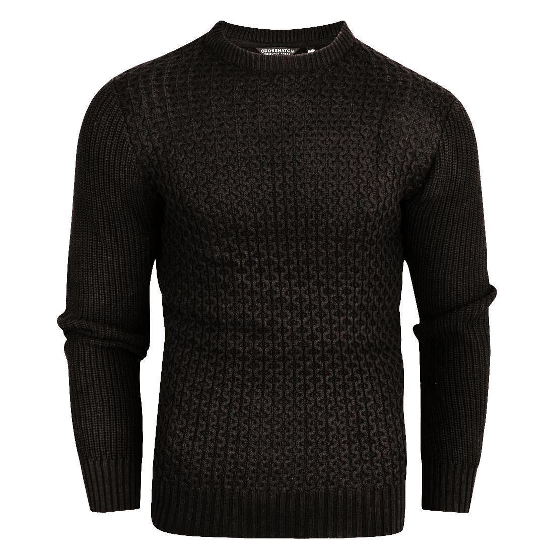 Crosshatch Mens Cotton Cable Knit Jumper Pullover Winter Sweater- 100% Cotton