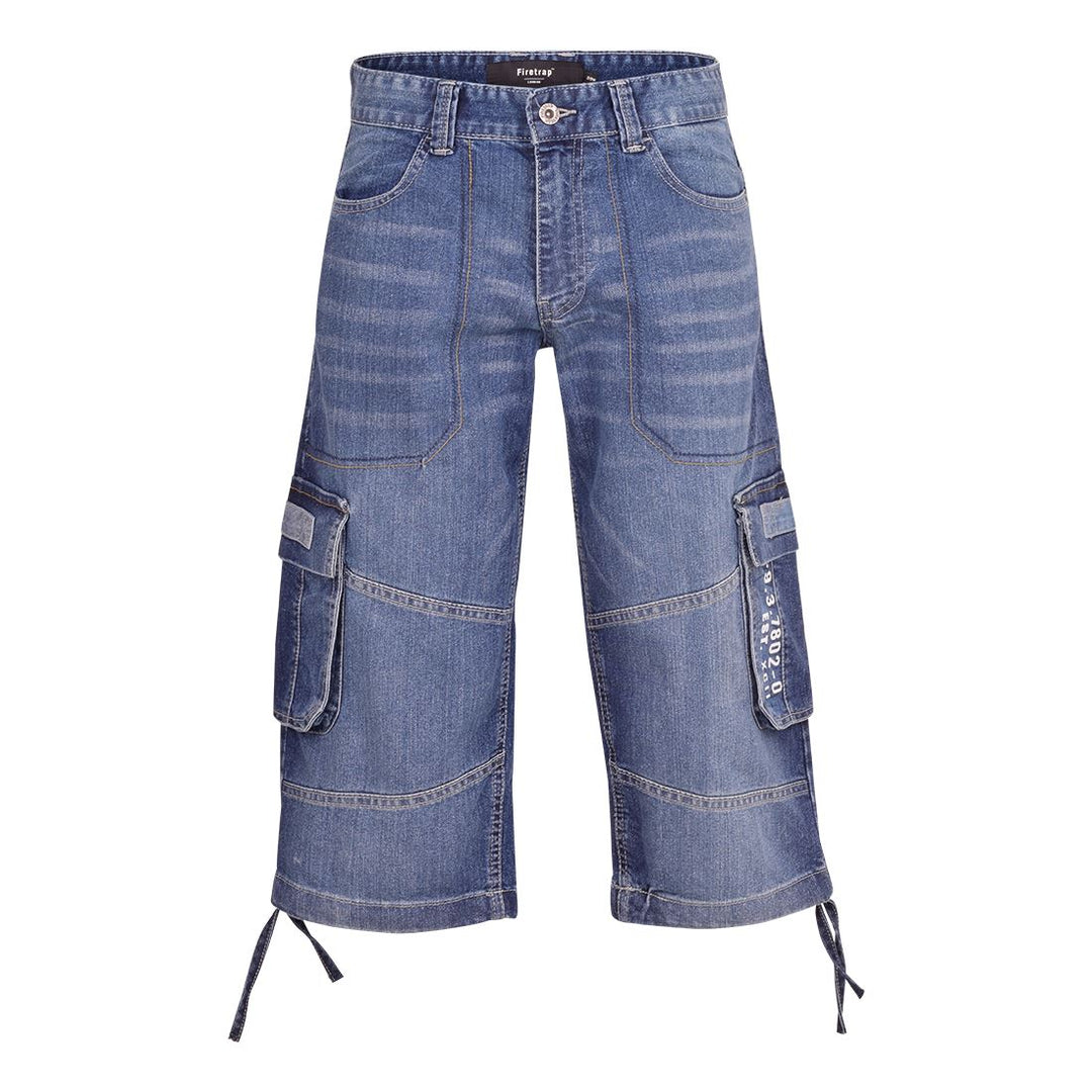 Menswear Mens Three Quarter Cargo Shorts ETHNIC TROVE Three Forth