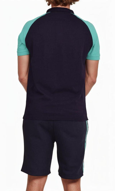 Crosshatch Men's Matching Shorts Set - 2 Piece Summer Outfit, Short Sleeve Polo Shirt & Shorts Twin Set Tracksuit for Casual Beachwear