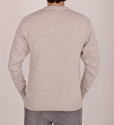 Men's Heavyweight Argyle Knitted Sweater Classic V-Neck Warm Pullover Jumper with Thick Diamond Design Smart Winter Wear