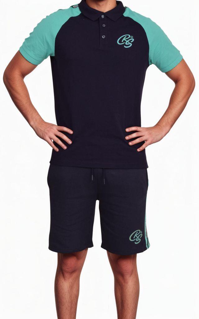 Crosshatch Men's Matching Shorts Set - 2 Piece Summer Outfit, Short Sleeve Polo Shirt & Shorts Twin Set Tracksuit for Casual Beachwear