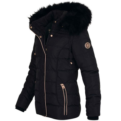 Spindle Girls Premium Quality Hooded Short Fur Parka Quilted Padded Puffer Coat | Zip Side Pockets | Luxurious Detachable Faux Fur on Hood | Zipped Inner Pocket
