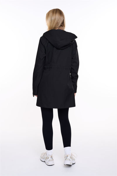 Spindle Womens Hooded Rain Jacket Mac Outdoor Windbreaker Lightweight Spring Summer Autumn Ladies Softshell Coat Adjustable Waist