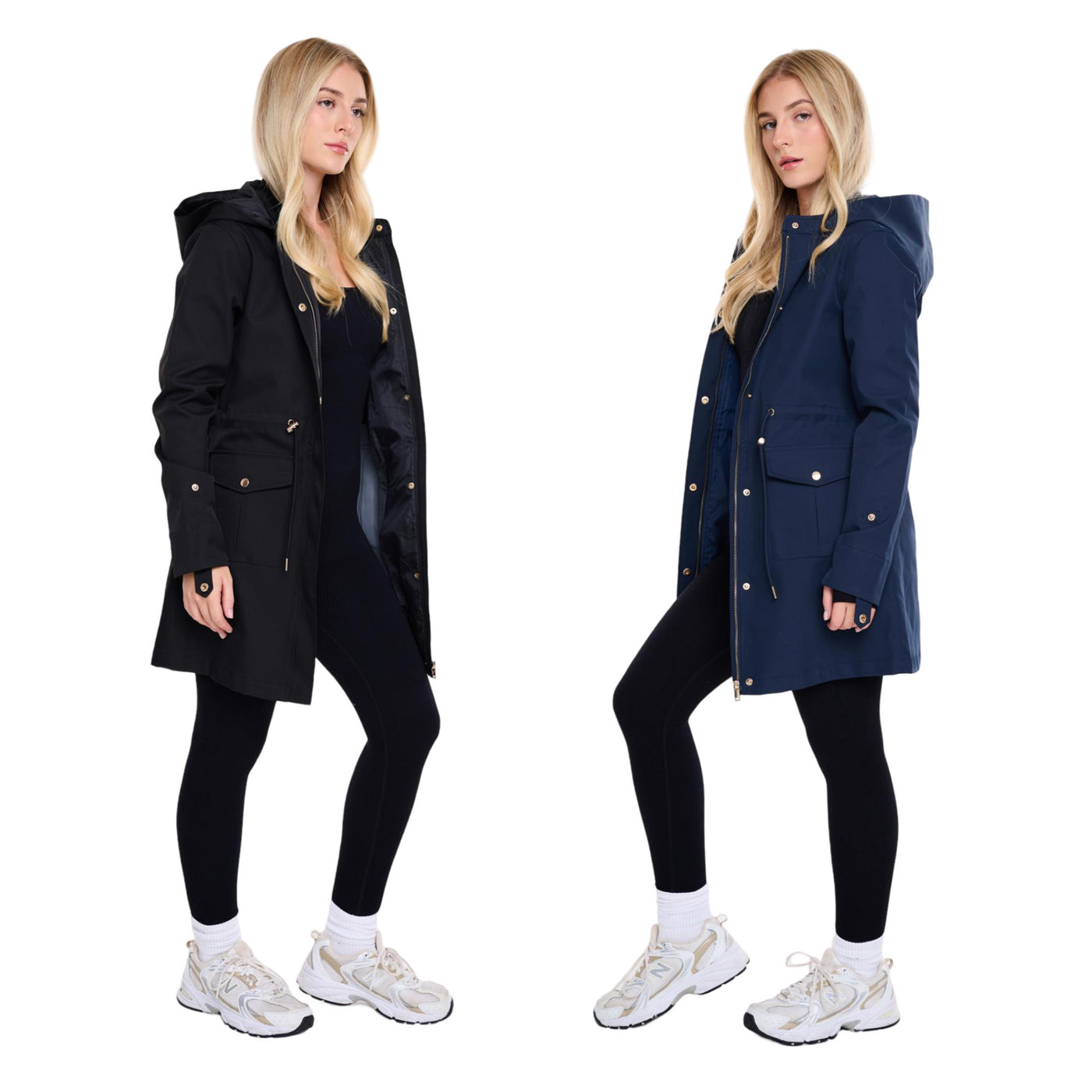 Spindle Womens Hooded Rain Jacket Mac Outdoor Windbreaker Lightweight Spring Summer Autumn Ladies Softshell Coat Adjustable Waist