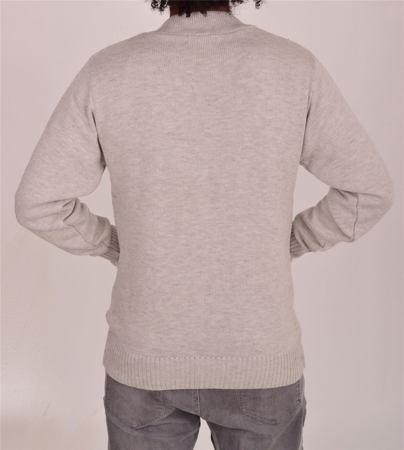 Men's Classic Grandad Jumper  Thick Winter Knitwear with Full Zip Closure, 2 Front Pockets, and Neutral Colours  Quality Zipper Front Design