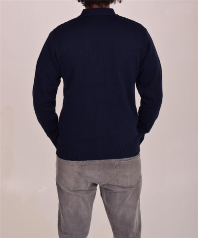 Men's Classic Thick Knitted Cardigan  Button-Up Front Jumper with Two Side Pockets  Winter Knitwear