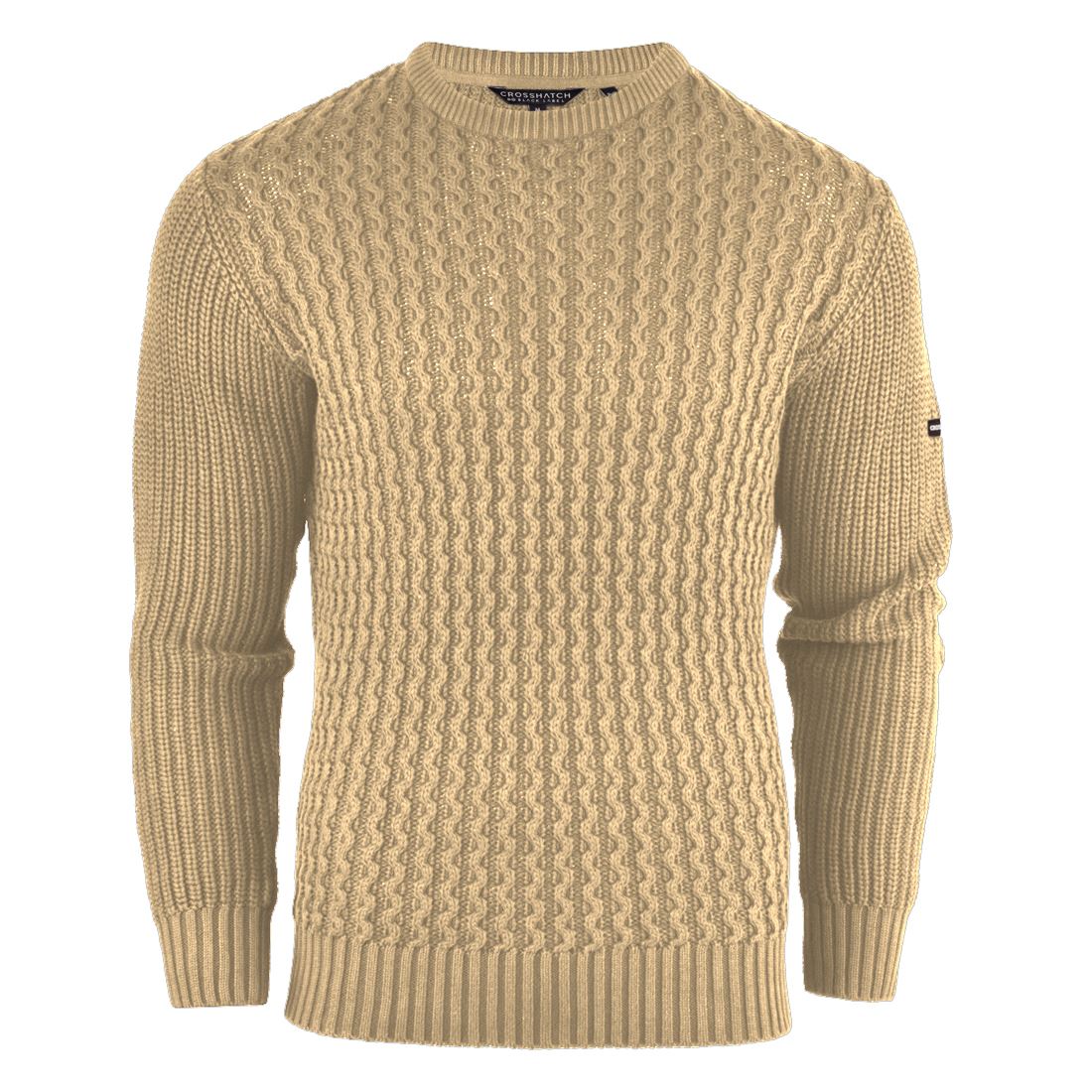 Crosshatch Mens Cotton Cable Knit Jumper Pullover Winter Sweater- 100% Cotton