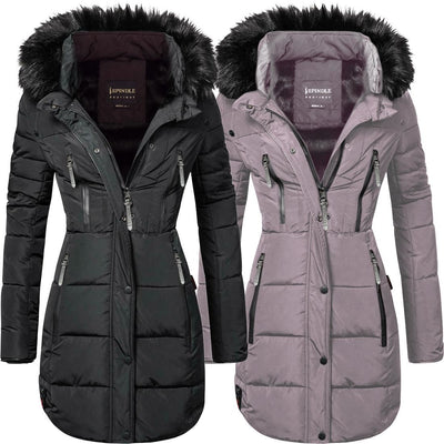 Spindle Girls Long Padded Winter Parka Coat Youths Showerproof School Jacket Zip Pockets