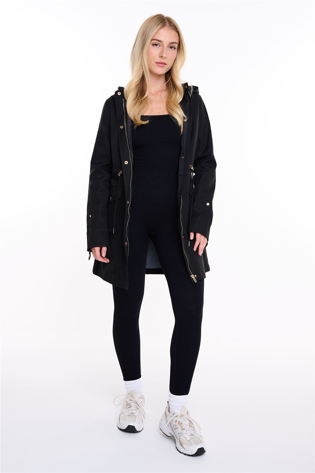 Spindle Womens Hooded Rain Jacket Mac Outdoor Windbreaker Lightweight Spring Summer Autumn Ladies Softshell Coat Adjustable Waist