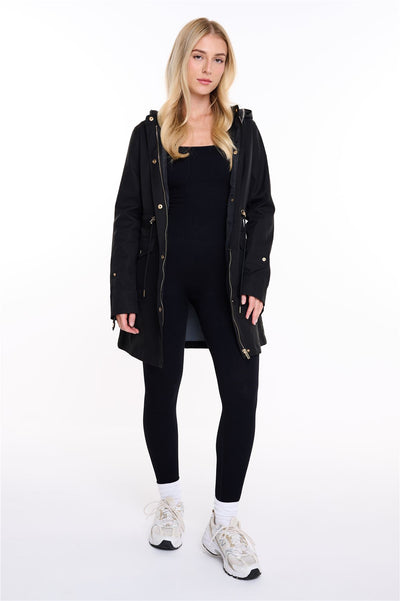 Spindle Womens Hooded Rain Jacket Mac Outdoor Windbreaker Lightweight Spring Summer Autumn Ladies Softshell Coat Adjustable Waist