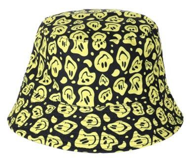 Melting Smiley Faces Bucket Hat Summer Holiday Festival Rave Acid House 80s 90s
