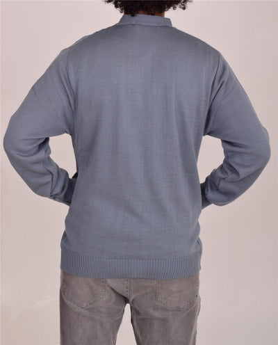 Men's Classic Thick Knitted Cardigan  Button-Up Front Jumper with Two Side Pockets  Winter Knitwear