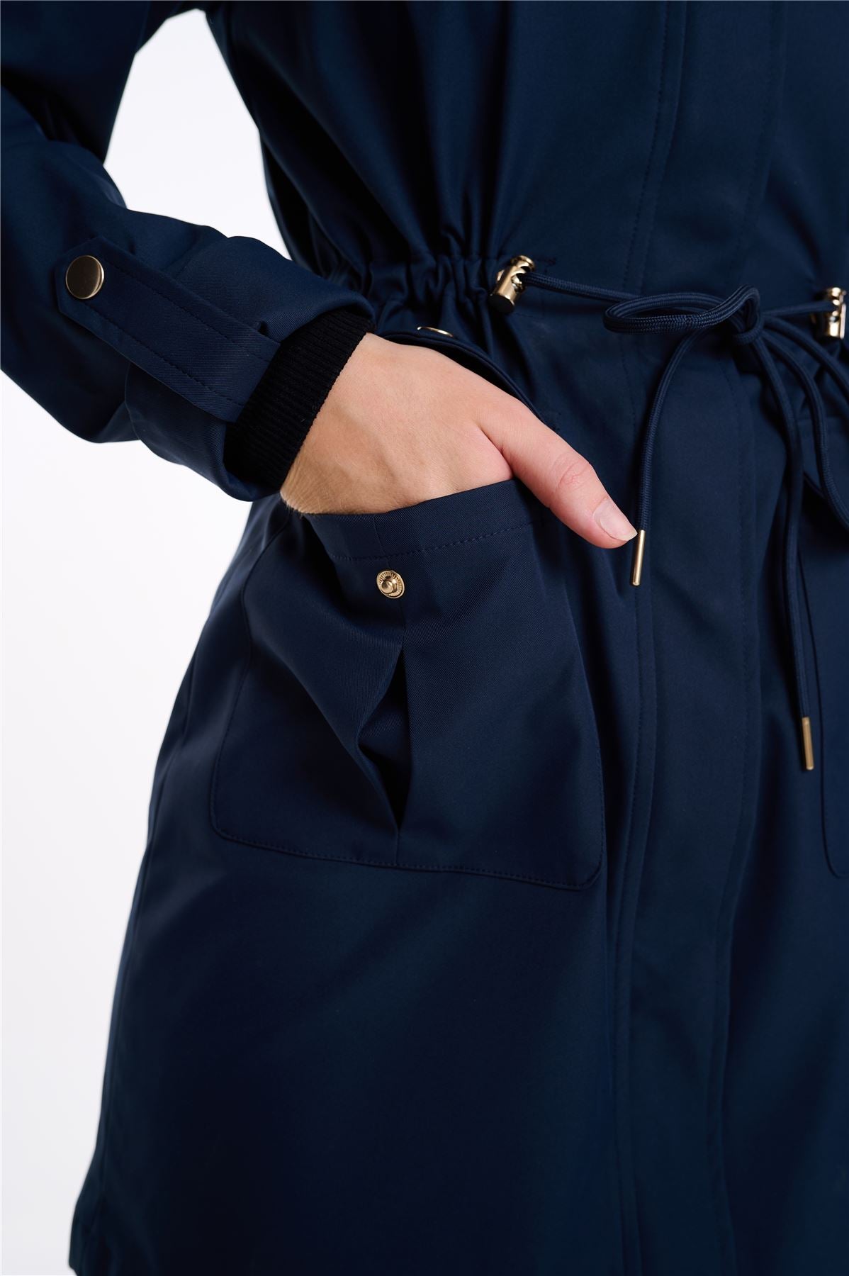 Spindle Womens Hooded Rain Jacket Mac Outdoor Windbreaker Lightweight Spring Summer Autumn Ladies Softshell Coat Adjustable Waist