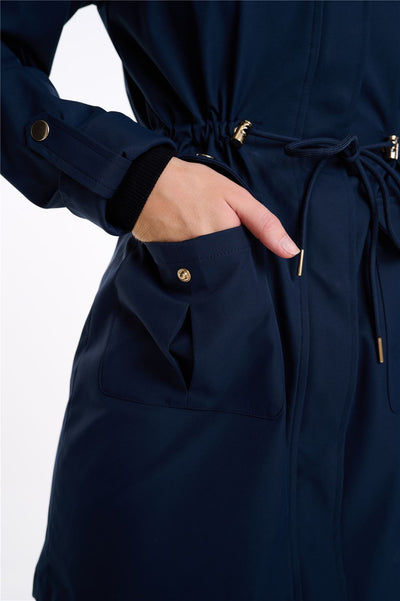 Spindle Womens Hooded Rain Jacket Mac Outdoor Windbreaker Lightweight Spring Summer Autumn Ladies Softshell Coat Adjustable Waist