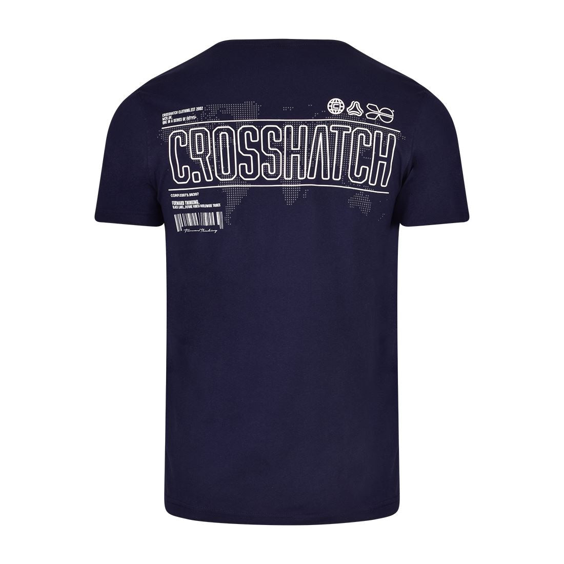 Mens Crosshatch Designer T-Shirt World Map Tee Crew Neck Short Sleeve Top