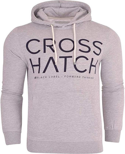 Crosshatch Mens Designer Casual Hooded Fleece Sweatshirt Jacket Overhead Pullover