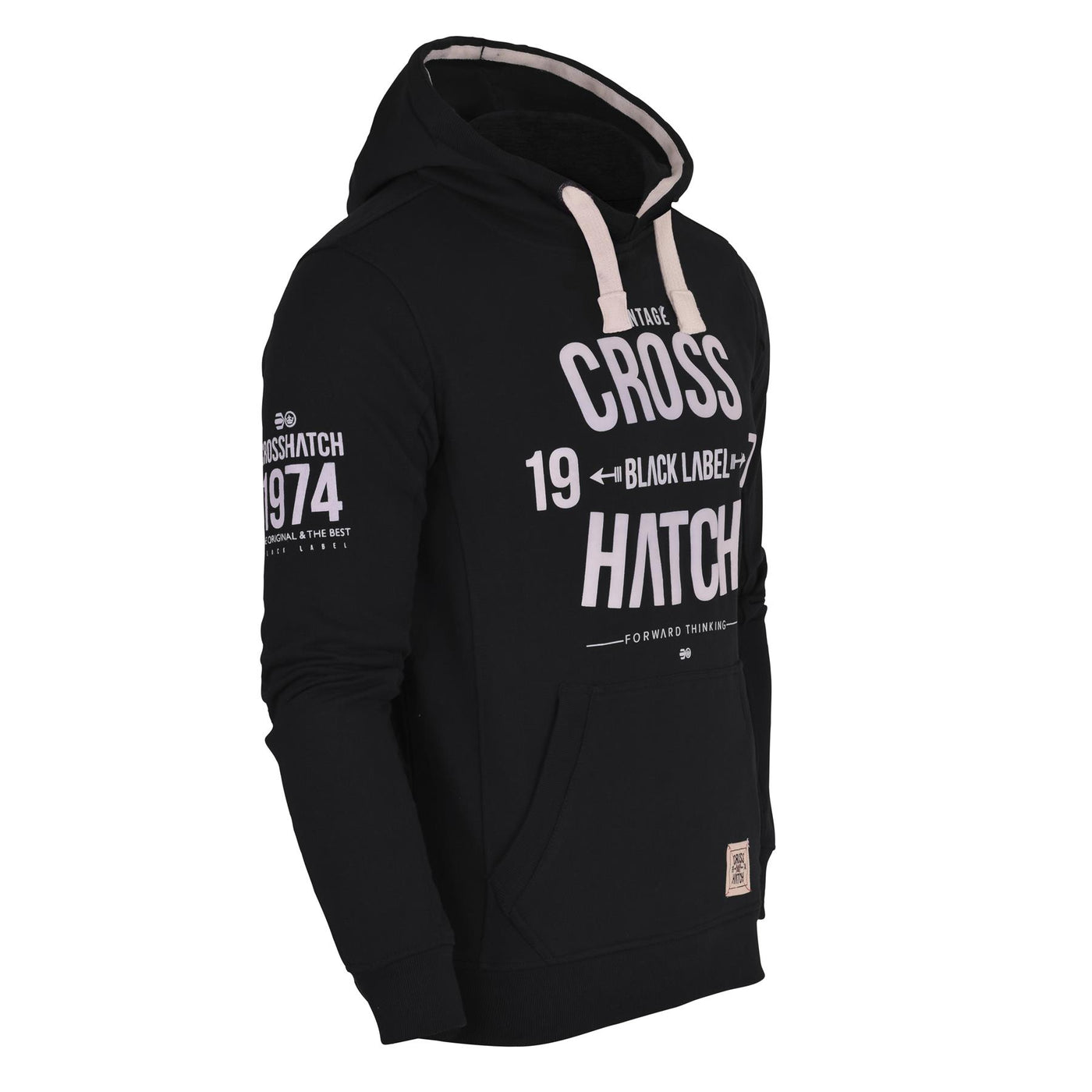 Crosshatch Mens Designer Casual Hooded Fleece Sweatshirt Jacket Overhead Pullover
