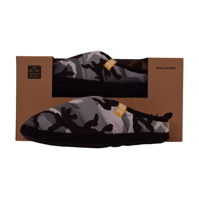 Crosshatch Mens Slippers Centre Seam Slip On Mule Faux Fur Lined Felt Memory Foam With Gift Box