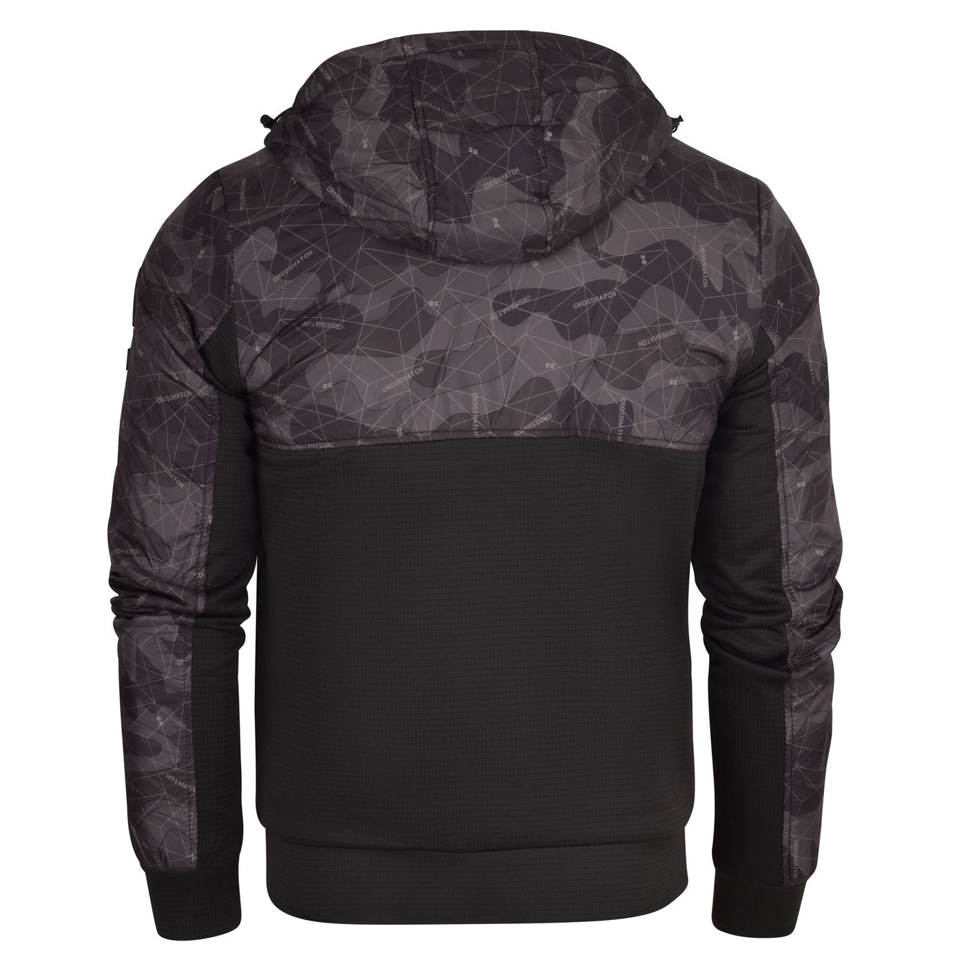 Crosshatch Mens Hooded Jacket Camo Camouflage Coat Hoodie Zipped Fleece Lined Wind Breaker Zip Pockets