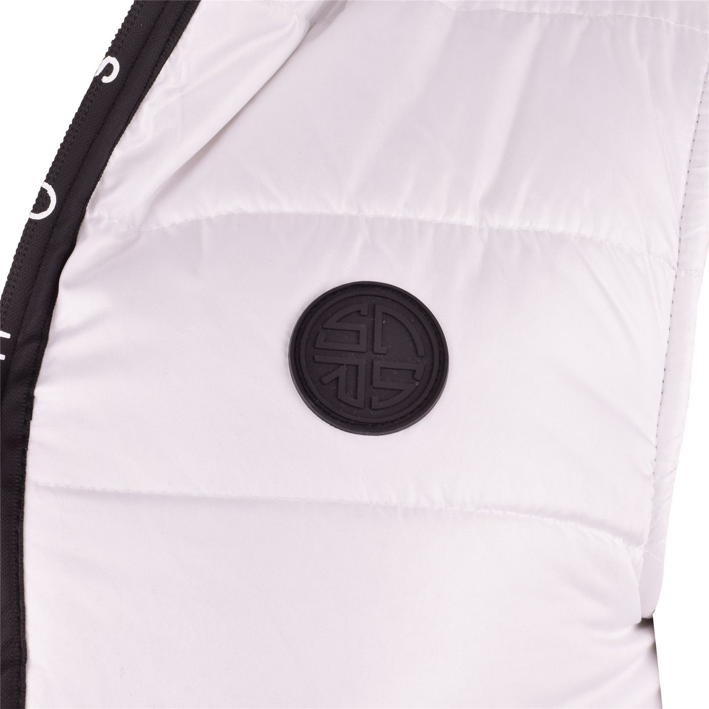Mens Soulstar Half Padded Logo Hooded Gilet Bodywarmer Inner Pocket Zip Pockets